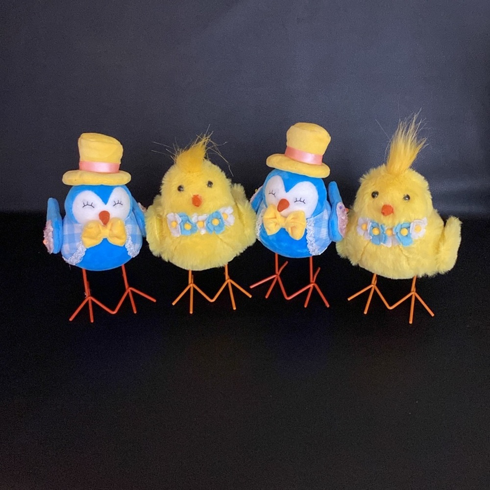 Easter Decor Bird and Chicken figure Lot of 4